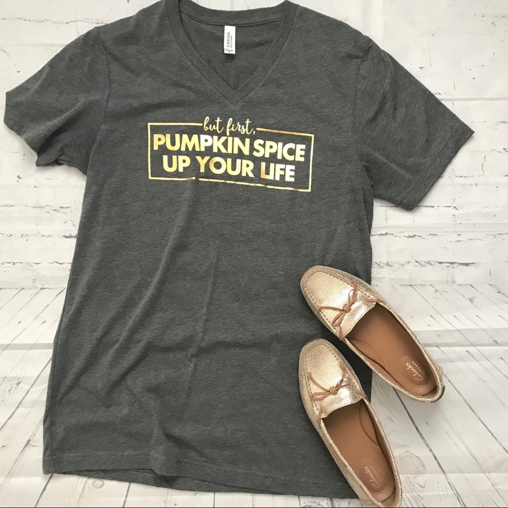 Bella Canvas Gray Gold Graphic Short Sleeve Tee M